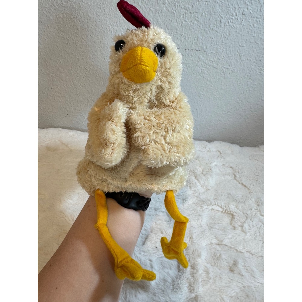 Folkmanis Funky Chicken Hand Puppet Cream‎ Yellow Plush Bird 030301 12 inch